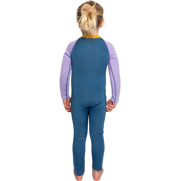 2026 C-Skins Nuwave C-Kid Front Zip Wetsuit C-NBA32ST - Steel Blue / Lilac
